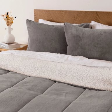 PLUMÓN MASHINI CORAL SHERPA 2 PLAZAS GRIS - 3
