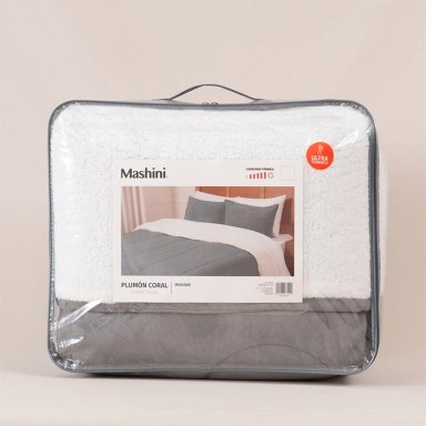 PLUMÓN MASHINI CORAL SHERPA 2 PLAZAS GRIS - 4
