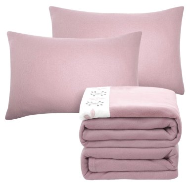JUEGO DE SÁBANAS ANDES POLAR BORDADA GEO 2 PLAZAS ROSA - 4