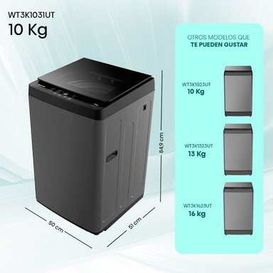 LAVADORA CARGA SUPERIOR HISENSE WT3K1031UT 10KG GRAFITO - 3