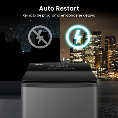 LAVADORA CARGA SUPERIOR HISENSE WT3I1923UT 19KG GRAFITO - 10