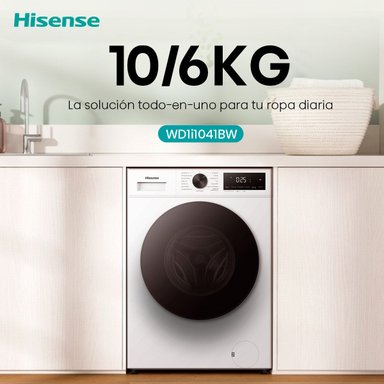 LAVADORA SECADORA HISENSE WD1I1041BW 10KG 6KG BLANCO - 13