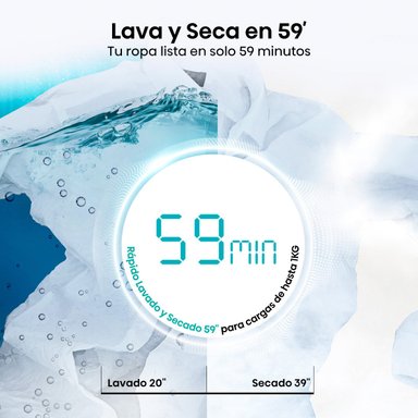 LAVADORA SECADORA HISENSE WD1I1041BW 10KG 6KG BLANCO - 9