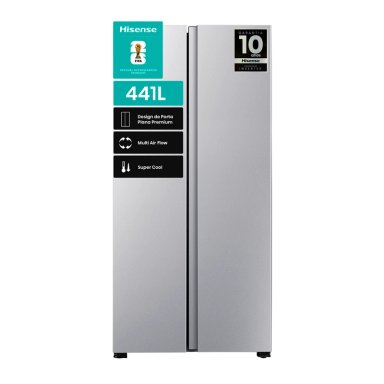 REFRIGERADOR SIDE BY SIDE HISENSE RS3P428NEDA 441L NO FROST PLATA - 2