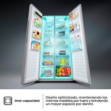 REFRIGERADOR SIDE BY SIDE HISENSE RS3P428NEDA 441L NO FROST PLATA - 11
