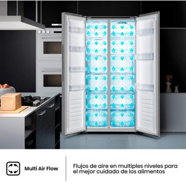 REFRIGERADOR SIDE BY SIDE HISENSE RS3P428NEDA 441L NO FROST PLATA - 8