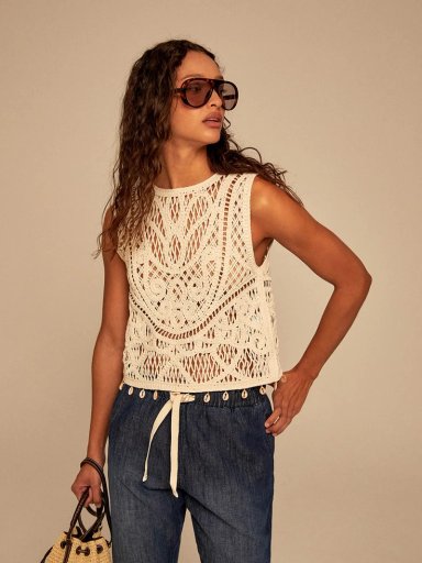 POLERA MUJER SFERA ALGODÓN BORDADA - 2