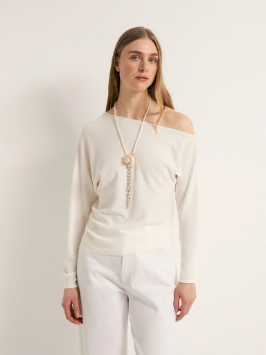 SWEATER MUJER SFERA MANGA LARGA ASIMÉTRICO - 2