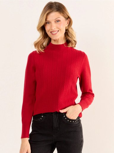 SWEATER MUJER MA GRIFFE CUELLO ALTO TEXTURA - 3