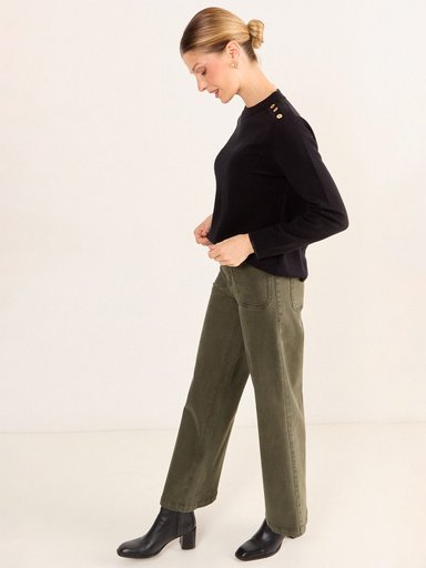 SWEATER MUJER MA GRIFFE CUELLO ALTO BOTONES - 2