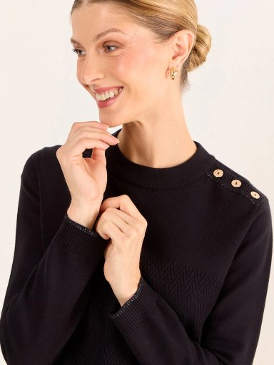 SWEATER MUJER MA GRIFFE CUELLO ALTO BOTONES - 5