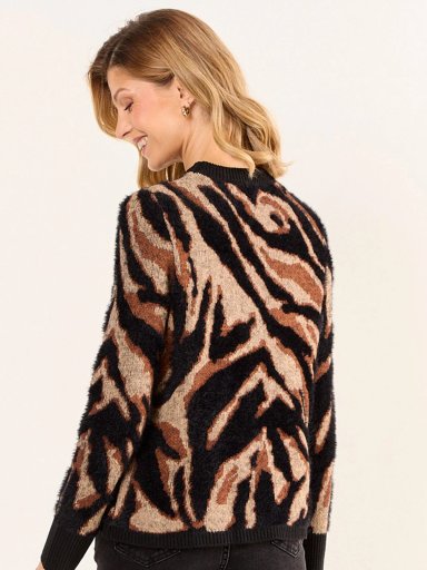 SWEATER  MUJER MA GRIFFE ANIMAL PRINT TEXTURA PELUDA - 4