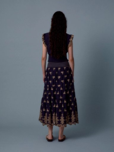 FALDA MUJER SFERA ALGODÓN BORDADA - 5