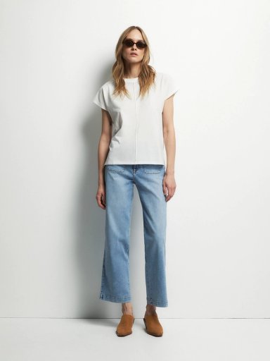 BLUSA MUJER SFERA ALGODÓN MANGA CORTA LISA - 1