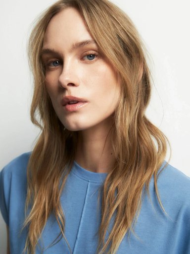 BLUSA MUJER SFERA ALGODÓN MANGA CORTA LISA - 4