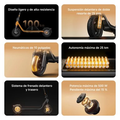 SCOOTER PLEGABLE XIAOMI 6 LITE NEGRO - 15