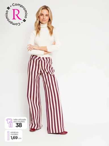 JEANS MUJER INDEX ALGODÓN RAYAS TIRO BAJO - 1