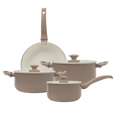 BATERÍA DE COCINA ILKO CERAMIC COLORS 7 PIEZAS GRIS - 1