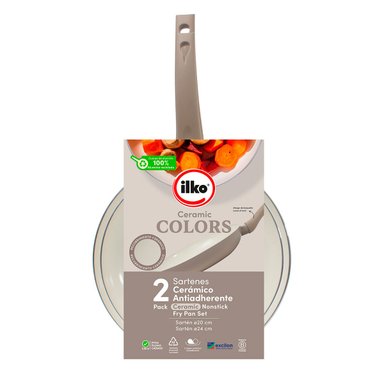 SET 2 SARTENES ILKO CERAMIC COLORS GRIS - 4