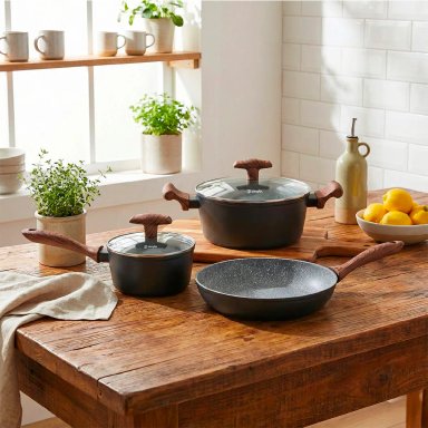BATERÍA DE COCINA SIMPLIT OREGON ANTIADHERENTE 5 PIEZAS NEGRO - 2