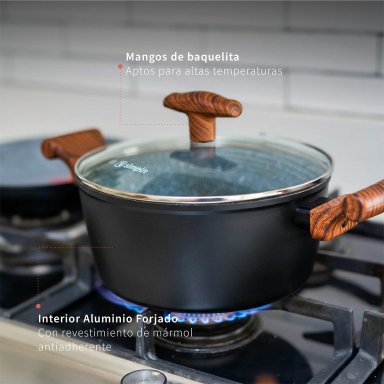 BATERÍA DE COCINA SIMPLIT OREGON ANTIADHERENTE 5 PIEZAS NEGRO - 3