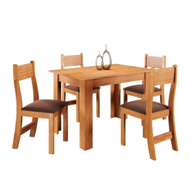 JUEGO DE COMEDOR ALTAVISION FLORENCIA 4 SILLAS MIEL/CAFÉ - 2