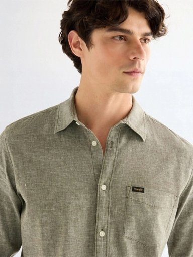 CAMISA MANGA LARGA HOMBRE WRANGLER LINO - 3