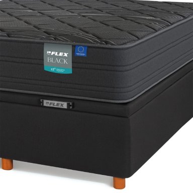 CAMA BAUL FLEX BLACK 2 PLAZAS BOX B/D GRIS - 4