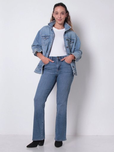 JEANS MUJER WADOS ALGODÓN RECTO TIRO ALTO - 1