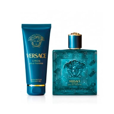 SET PERFUME HOMBRE VERSACE EROS EDT 100ML+10ML + REGALO - 1
