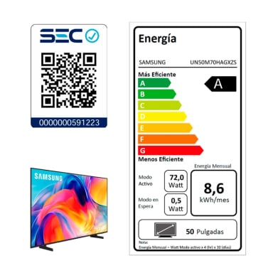 SMART TV SAMSUNG MINI LED 4K UHD 50” M70H - 9