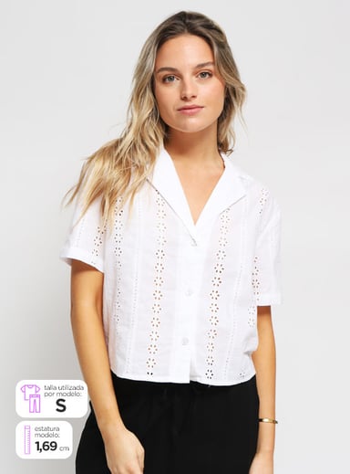 BLUSA INDEX MANGA CORTA BRODERIE - 1