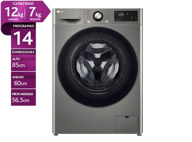LAVADORA SECADORA LG WD12VVC5S6C 12KG 7KG PLATA - 1
