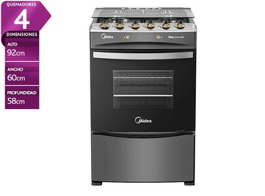 COCINA A GAS LICUADO/NATURAL MIDEA 4 PLATOS MCG-4QPI24NSCG - 1