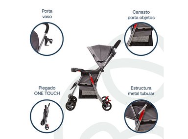 COCHE PASEO BEBE CUNA TWISTER SX GRIS BEBESIT - 5
