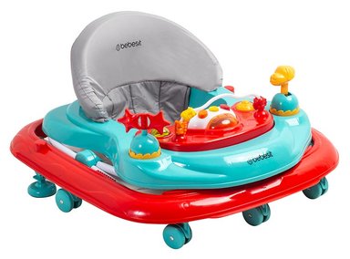 ANDADOR MUSICAL AIRBUS ROJO CELESTE BEBESIT - 4