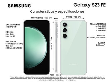 CELULAR SAMSUNG GALAXY S23 FE 128 GB 8 GB RAM 10MP 6.4" - 10