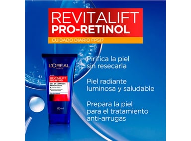 LIMPIADOR FACIAL LOREAL GEL LIMPIEZA REVITALIFT RENOVADOR PRO RETINOL 150 ML - 4