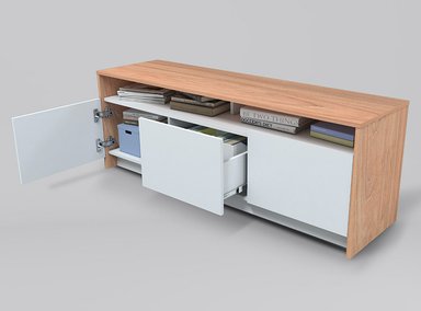RACK BAJO CIC COLBUN OLMO BLANCO 2P 1C - 3