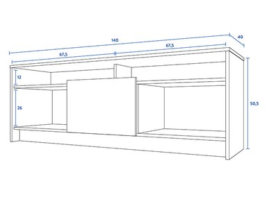 RACK BAJO CIC COLBUN OLMO BLANCO 2P 1C - 5