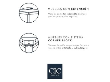 JUEGO DE COMEDOR CIC CORDOBES PLUS EXT 6 SILLAS 2 SITIALES - 11