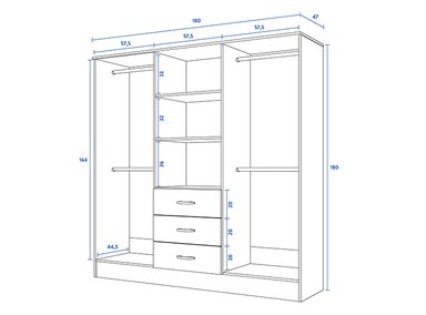 CLOSET CIC MAIPO 6 PUERTAS / 3 CAJONES 180 CM WENGUE - 5