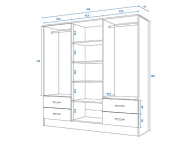 CLOSET CIC MAIPO 6 PUERTAS / 4 CAJONES 180 CM CHOCOLATE - 5