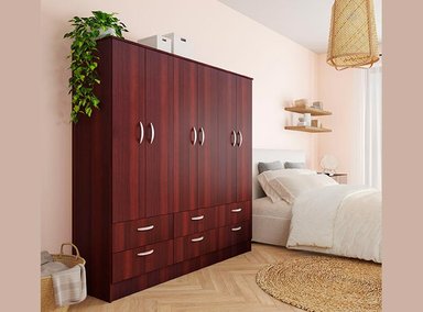 CLOSET CIC MAIPO 6 PUERTAS / 6 CAJONES 180 CM WENGUE - 6