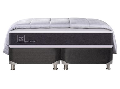 JUEGO DE DORMITORIO CIC CAMA BOX SPRING NEW ORTOPEDIC 2 PLAZAS + PLUMÓN - 1