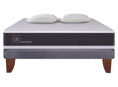 JUEGO DE DORMITORIO CIC CAMA EUROPEA NEW ORTOPEDIC 2 PLAZAS + ALMOHADAS - 1