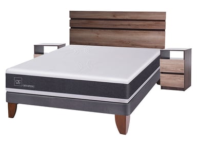 JUEGO DE DORMITORIO CIC CAMA EUROPEA NEW ORTOPEDIC 2 PLAZAS + RESPALDO + VELADORES - 2