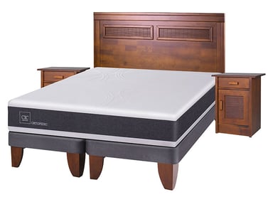 JUEGO DE DORMITORIO CIC CAMA EUROPEA NEW ORTOPEDIC BD 2 PLAZAS + MADERAS MILAN - 2