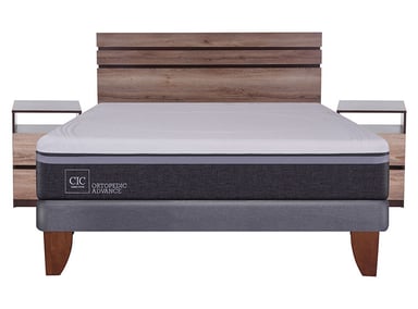 JUEGO DE DORMITORIO CIC CAMA EUROPEA ORTOPEDIC ADVANCE ADVAN BN 2 PLAZAS + MADERAS ARES - 1