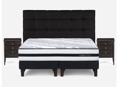 JUEGO DE DORMITORIO ROSEN CAMA EUROPEA DRIVEN KING + SET ISSEY GRAFITO - 1